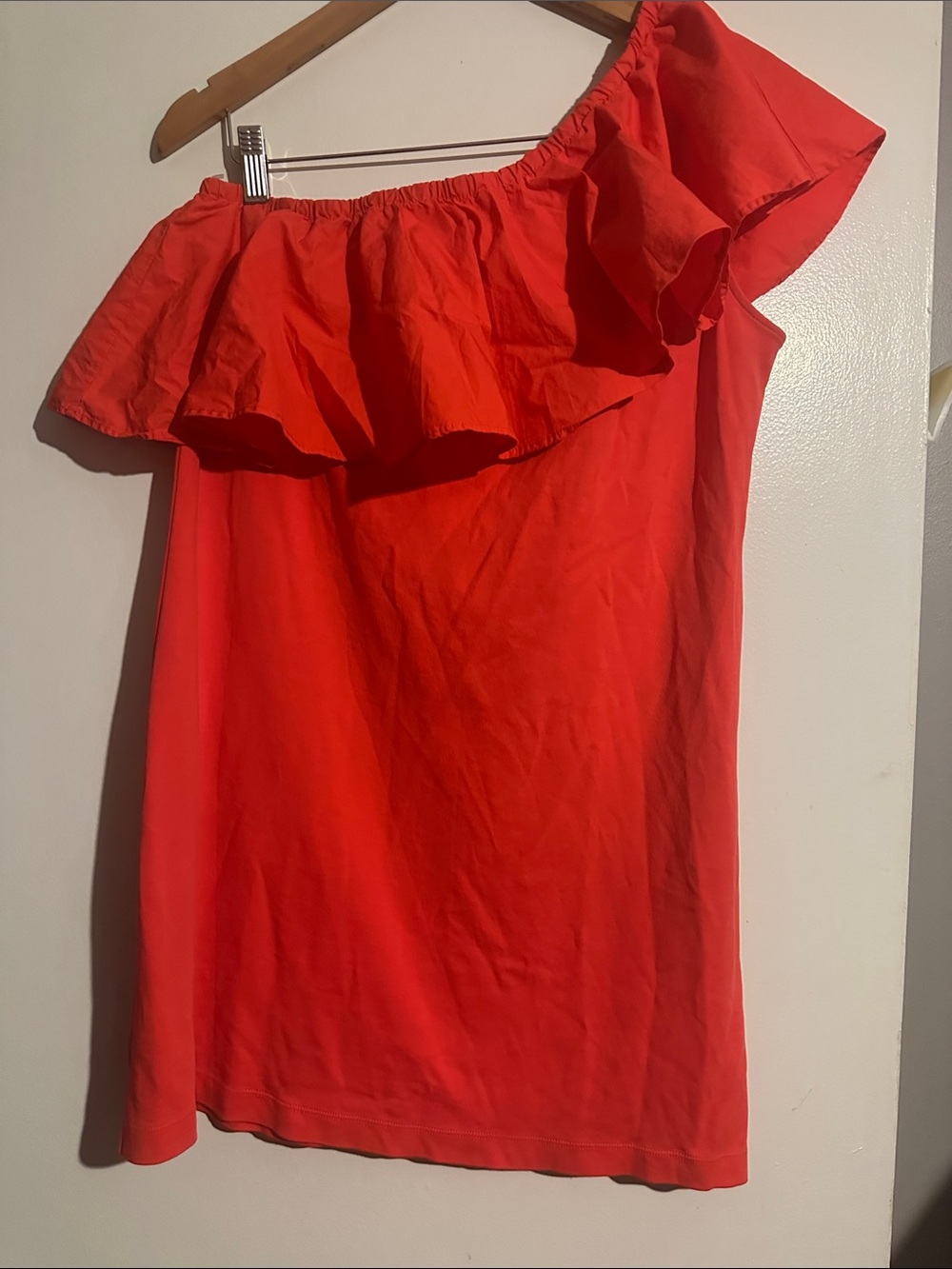 a new day One-Shoulder Ruffle Dress in Red